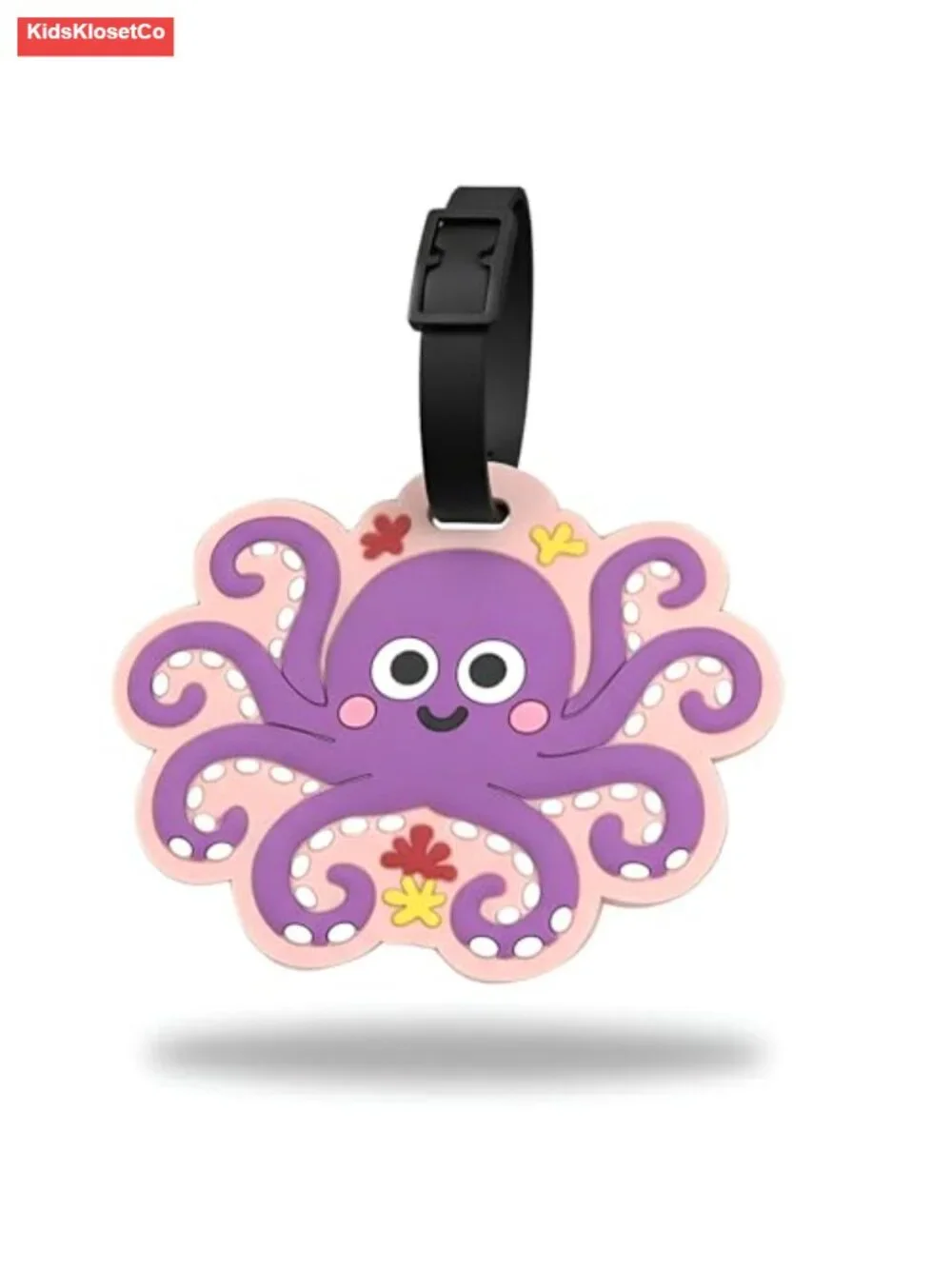 Octopus Silicone Luggage Tag for Kids Backpacks, Suitcase ID Tag with Contact